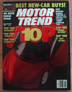 MOTOR TREND 1991 NOV - VIPER, ISO/CALLAWAY, VETTES
